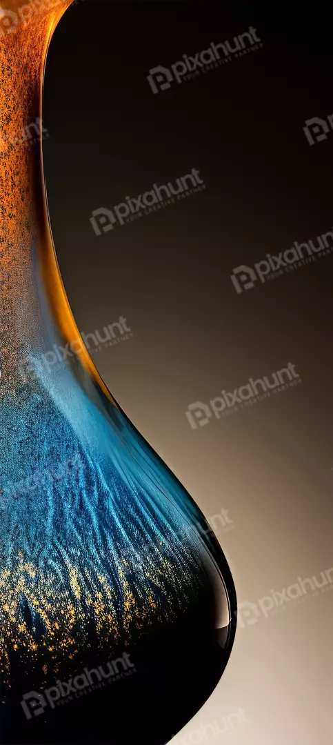 Free Premium Stock Photos Abstract blue, orange, and black gradient fluid glass texture