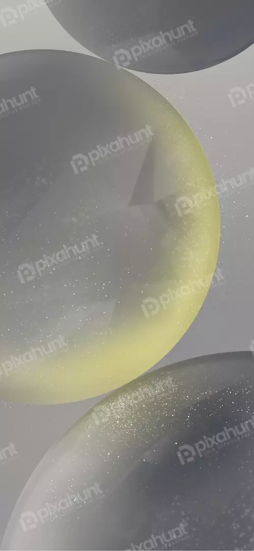 Free Premium Stock Photos Abstract Bubbles with Glittering Particles and Geometric Shapes