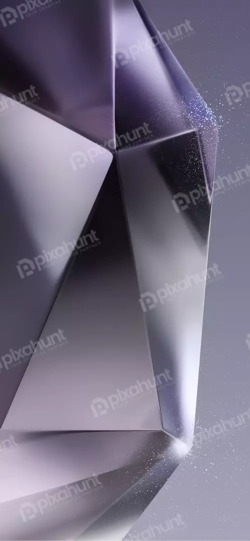 Free Premium Stock Photos Abstract 3D rendering of a faceted geometric shape with light glints