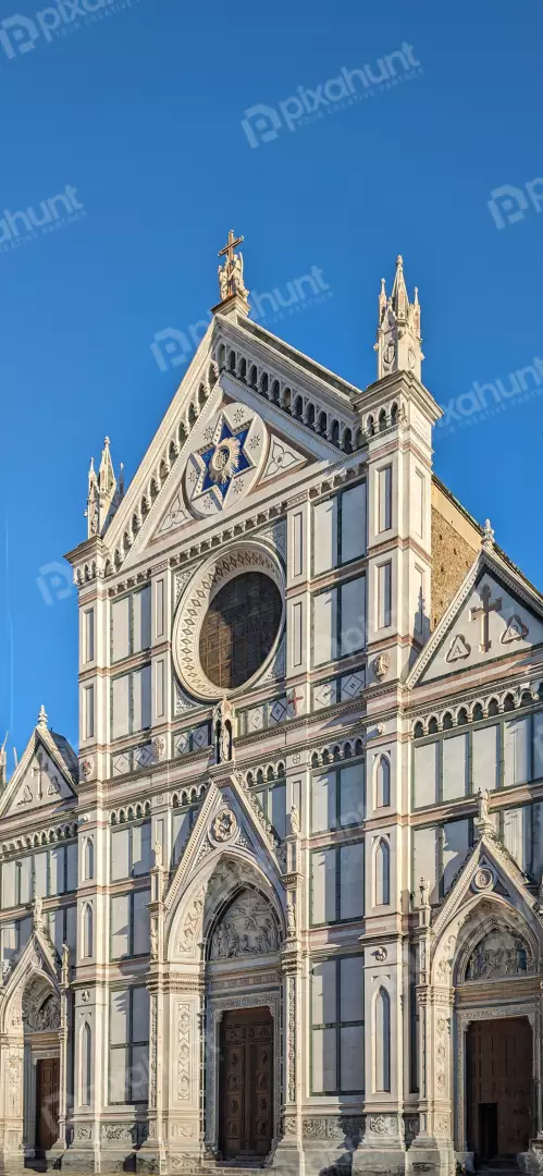 Free Premium Stock Photos Magnificent Church Facade with Intricate Renaissance Architecture
