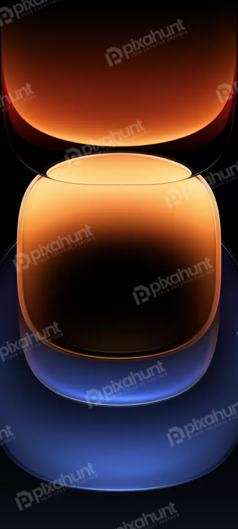 Free Premium Stock Photos Abstract Orange and Blue Glowy Shapes on Black Background