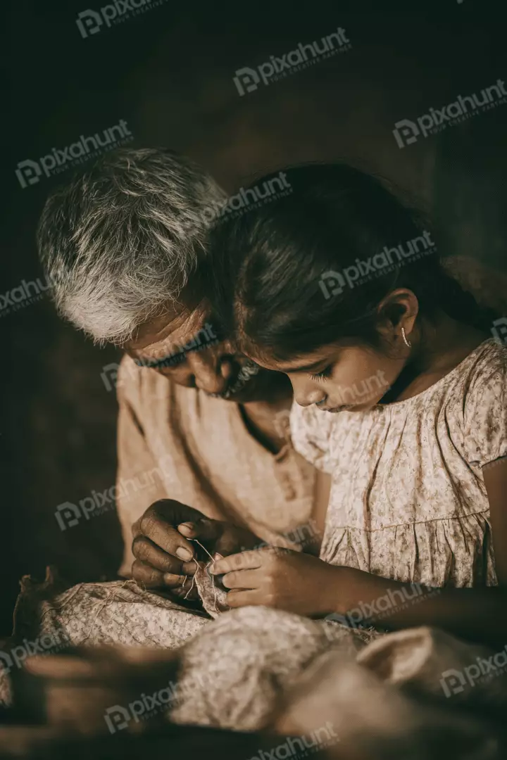 Grandparent Teaching Grandchild Traditional Craft: Hands-On Learning and Intergenerational Bonding
