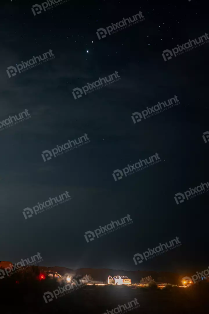 Free Premium Stock Photos Starlit Desert Adventure Vehicle Camp