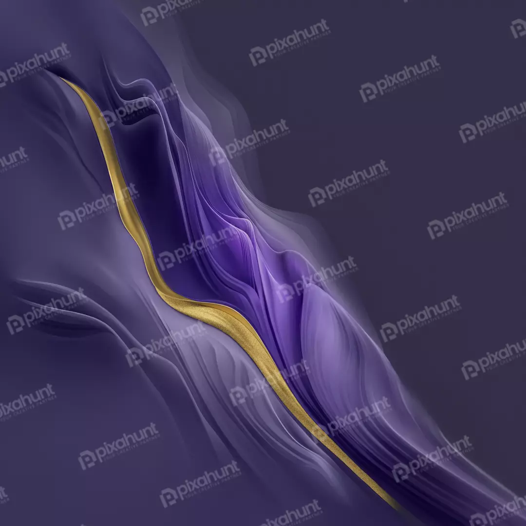 Free Premium Stock Photos Abstract purple waves with a shimmering gold stripe flowing across a dark background
