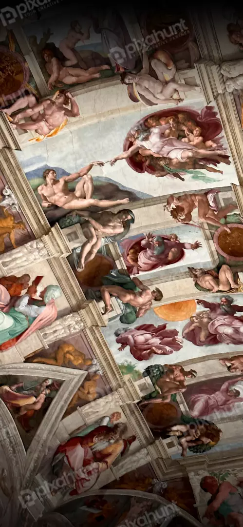 Free Premium Stock Photos Michelangelo's Sistine Chapel Ceiling: The Creation of Adam