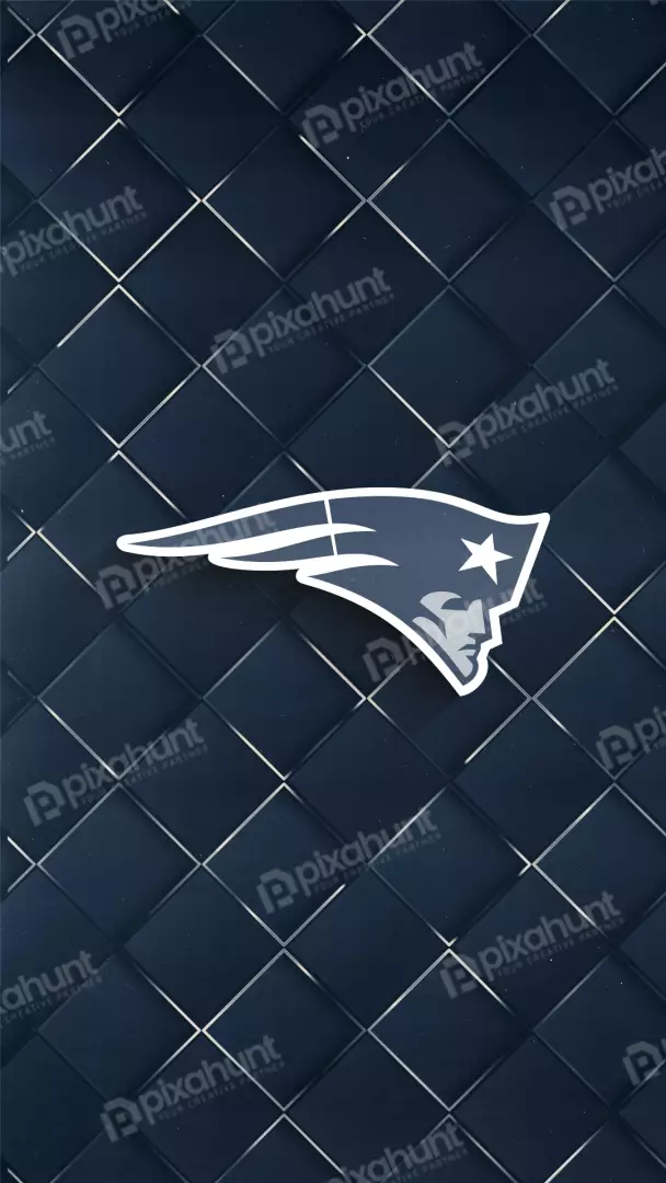 New England Patriots Team Emblem on Dark Blue Quilted Texture