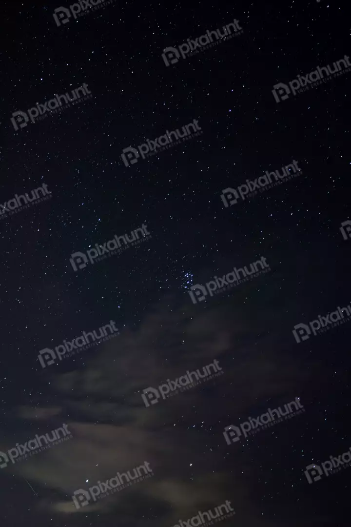 Free Premium Stock Photos Pleiades Star Cluster Meteor Streak Night