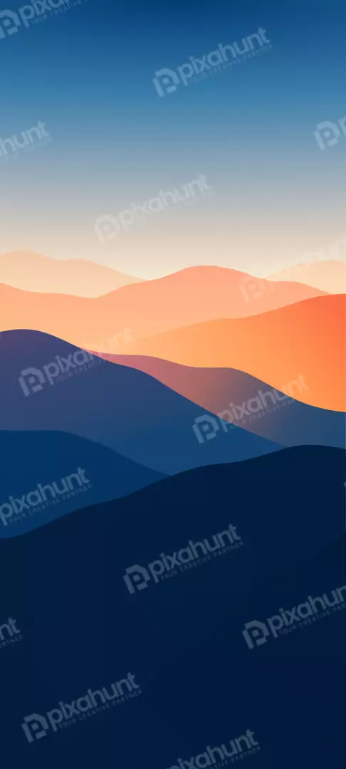 Free Premium Stock Photos Abstract Minimalist Gradient Landscape of Rolling Hills