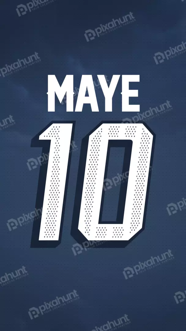 Graphic Design of a Sports Jersey with Player Name Maye and Number 10