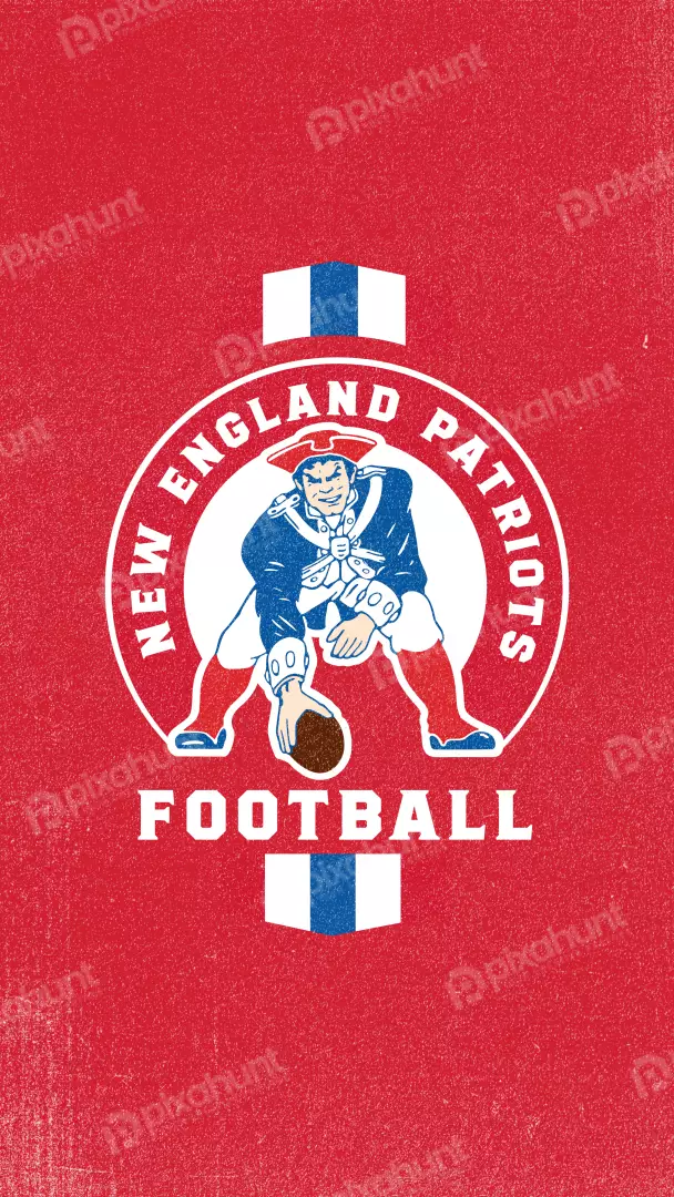 Free Premium Stock Photos New England Patriots Classic Vintage Football Logo on Textured Red Background