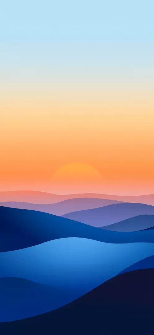 Free Premium Stock Photos Abstract landscape with rolling blue hills at sunset with a vibrant orange sky