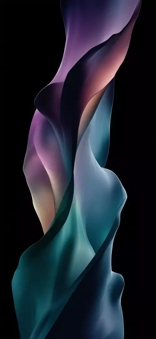 Free Premium Stock Photos Abstract flowing fabric in purple, teal, and peach against a black background.