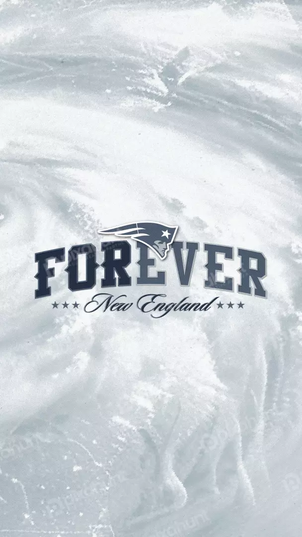 New England Patriots Football Club Logo with 'Forever' Slogan on Textured Backdrop