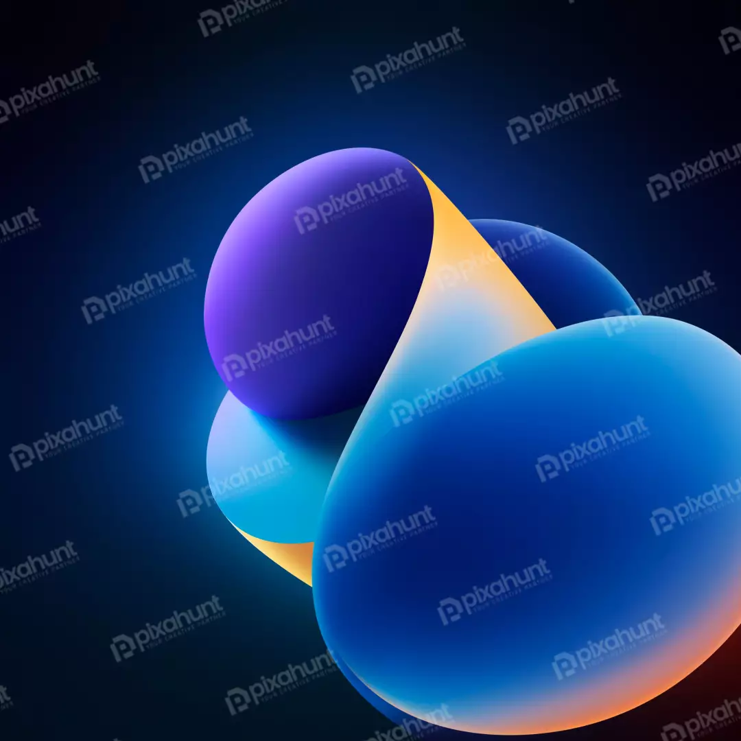 Free Premium Stock Photos Abstract 3D Shapes with Gradient Lighting and Smooth Curves