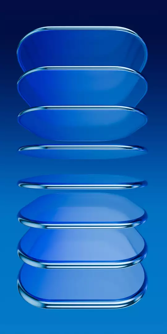 Free Premium Stock Photos Abstract Blue Shapes with Polished Chrome Edges on a Deep Blue Background