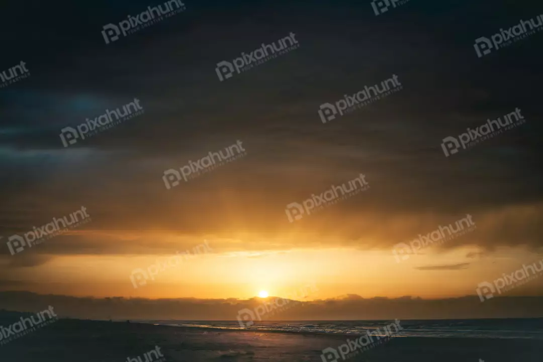 Free Premium Stock Photos Golden Sunset Beach Horizon beach