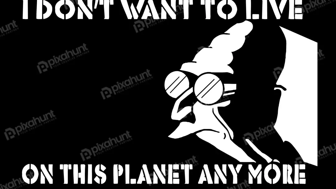 Iconic Professor Farnsworth Meme Silhouette with Existential Sci-Fi Humor Quote