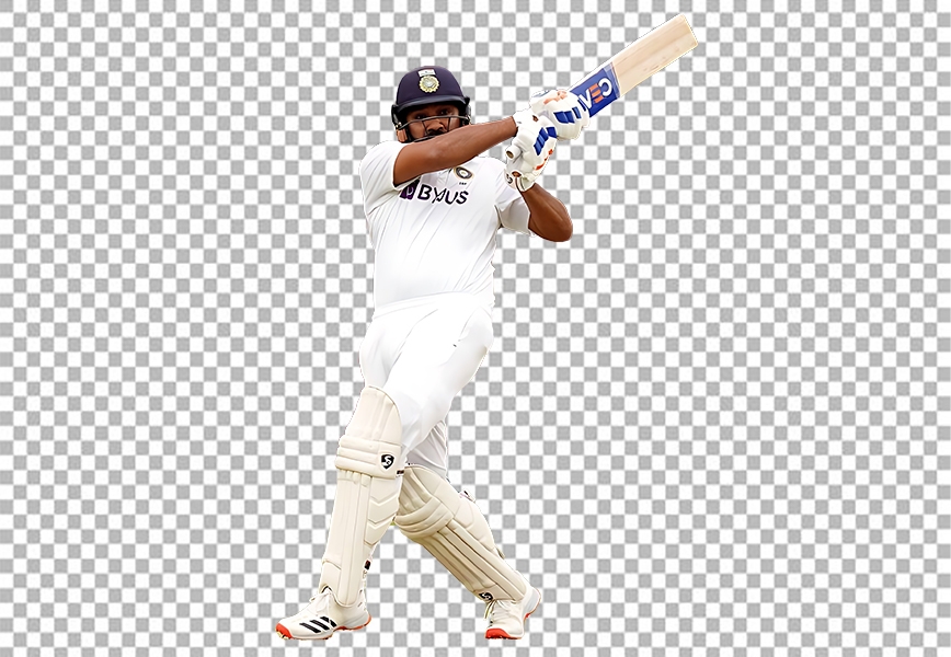 Free Premium PNG Rohit Sharma hits a four as he bats during day one of the cinch Second Test match at Lords, London.