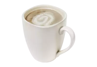 Cup of coffee with a drawing in the foam Transparent Background