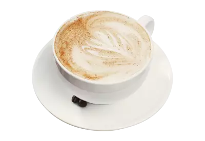 Hot cappuccino coffee isolated