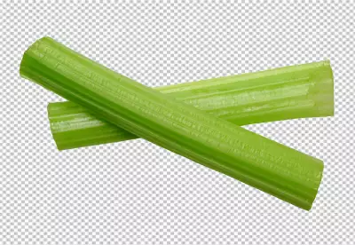 Fresh green celery isolated on transparent background