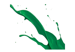 Thin green and black lines and splashes drawn