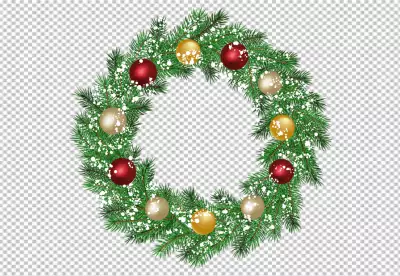 Flat design christmas wreath png bg