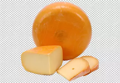 A piece of cheese with holes transparent background 