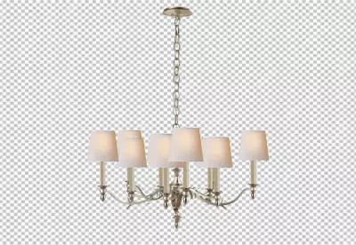 Retro chandelier isolated in  rendering transparent background PNG