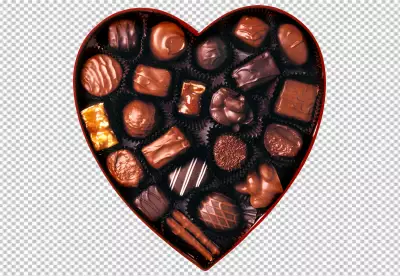 chocolate and small ones are each split into three parts isolated on PNG