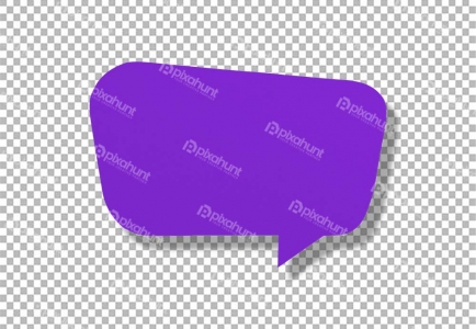 isolated Speech balloon shaped purple paper