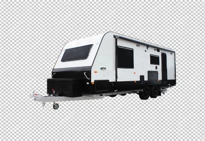 Camping on wheels car for sustainable travel transparent background