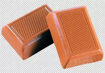 Top view on chocolate bar transparent BG
