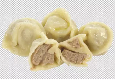 Vegetarian momos isolated on transparent background
