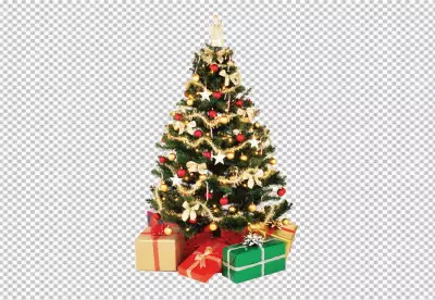 Festive Merry Christmas Elements on Transparent Background Perfect for Holiday 