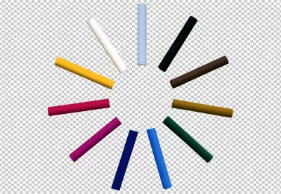 Chalk arrange rounded with transparent background