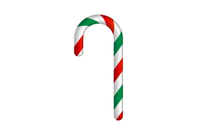 colored candy cane isolated on transparent  background