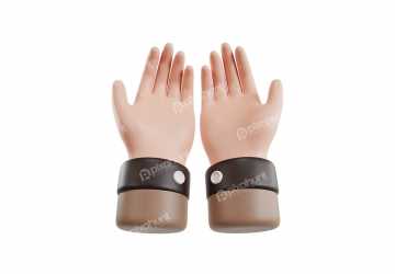 Pray hand 3d icon. Hands in muslim prayer concept