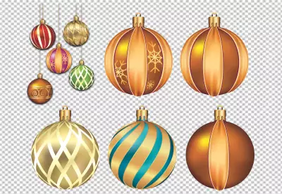 View of christmas tree decorations PNG