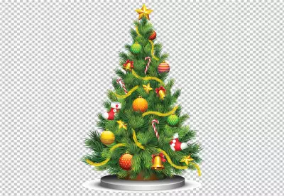 Festive Merry Christmas Elements on Transparent Background Perfect for Holiday PNG