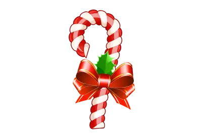 Rainbow colored candy cane isolated transparent  background