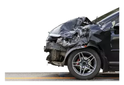 Car accident damage front side