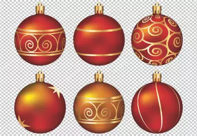 View of christmas tree decorations PNG BG