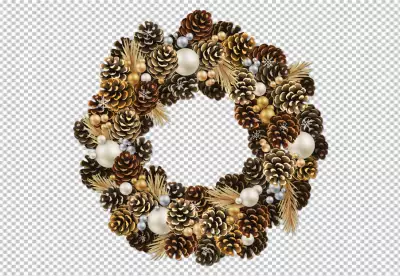 Green flat christmas wreath