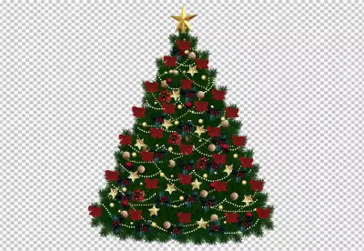 Festive Merry Christmas Elements on Transparent Background 