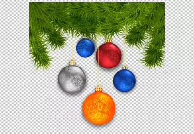 Christmas bauble with gold swirls and patterns isolated on png bg