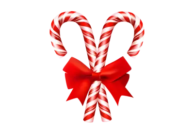 Candy cane on vector transparent background 