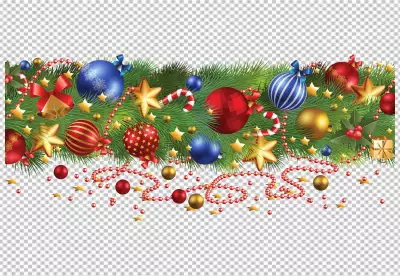 Festive holiday garland decoration png