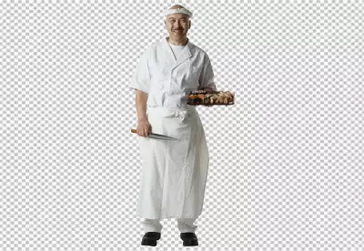 Chef Crossed Arms Isolated on Transparent Background