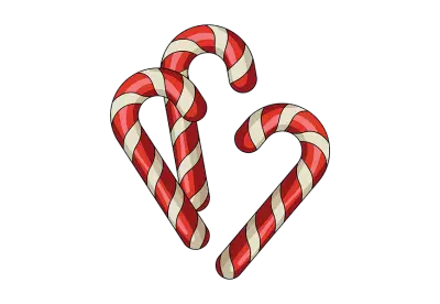 Vintage candy cane watercolor illustration  transparent  background